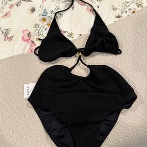 Solid & Striped Black One Piece Swimsuit